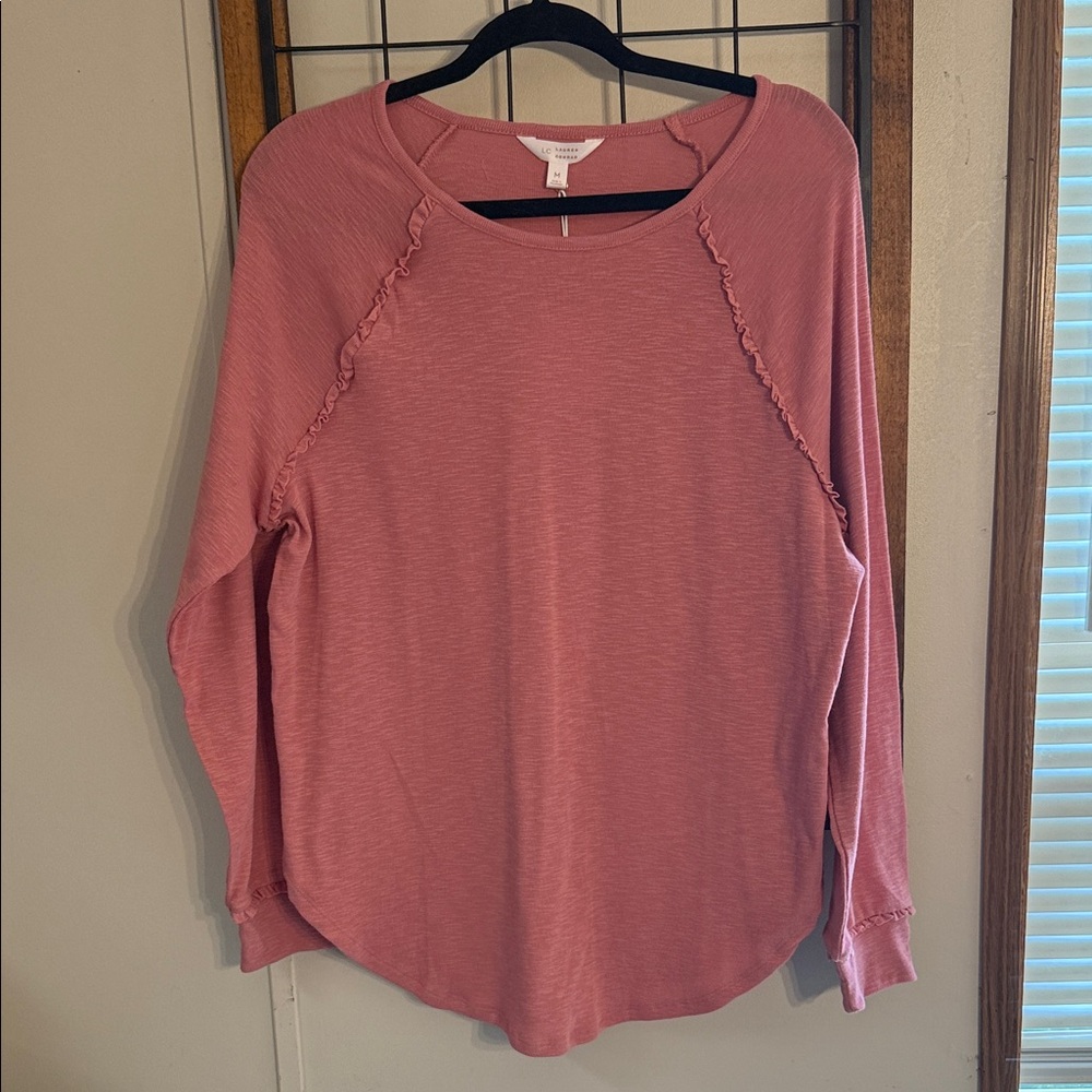 Women's LC Lauren Conrad Dusty Rose Long Sleeve Top Size M